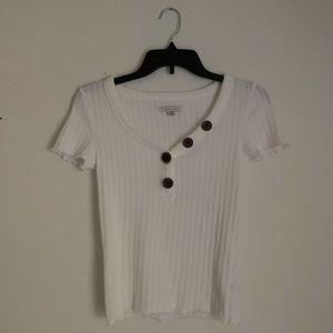 AE asymmetrical button henley t-shirt